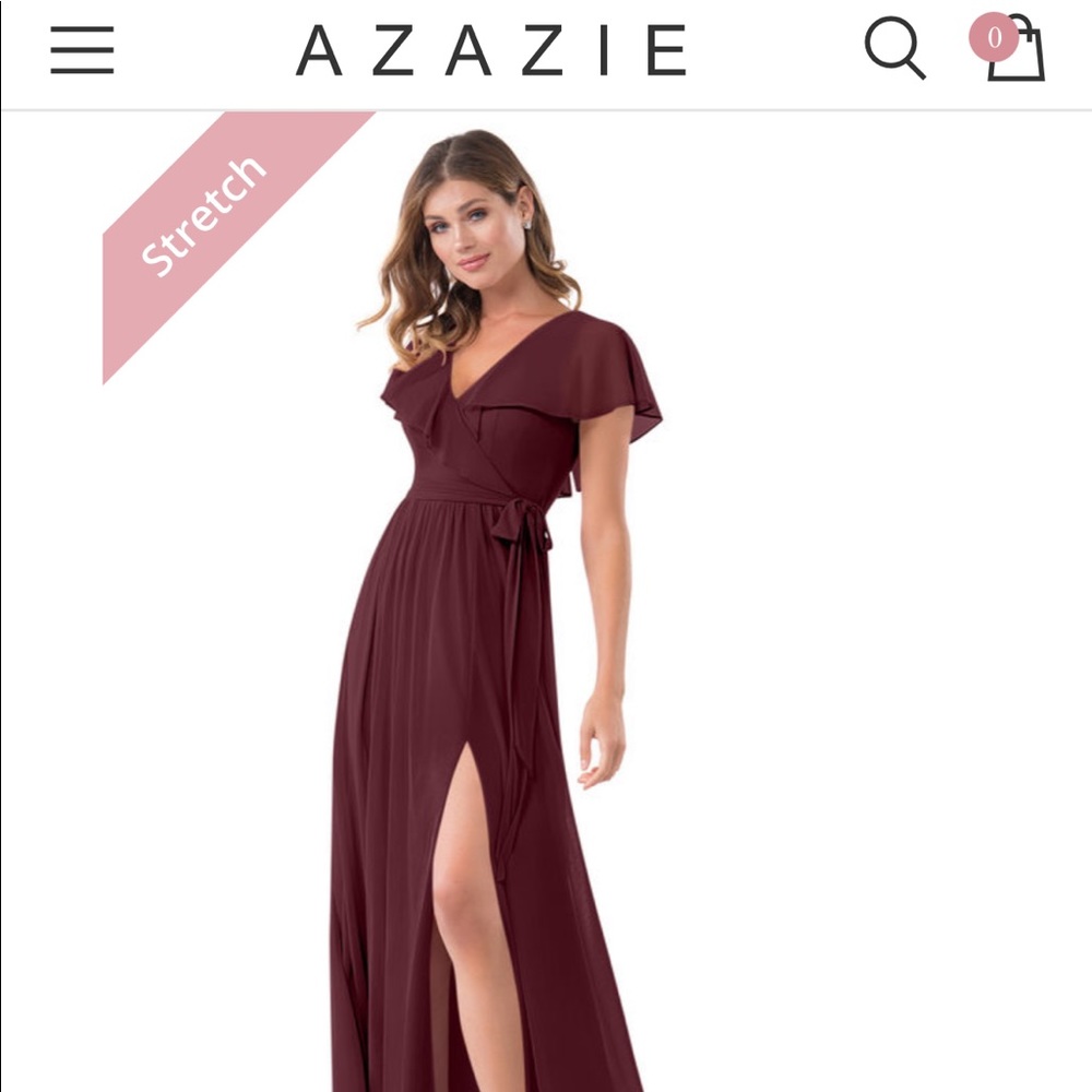 New with tags Azazie Jael dress in Cabernet. Size A4, perfect bridesmaids dress!